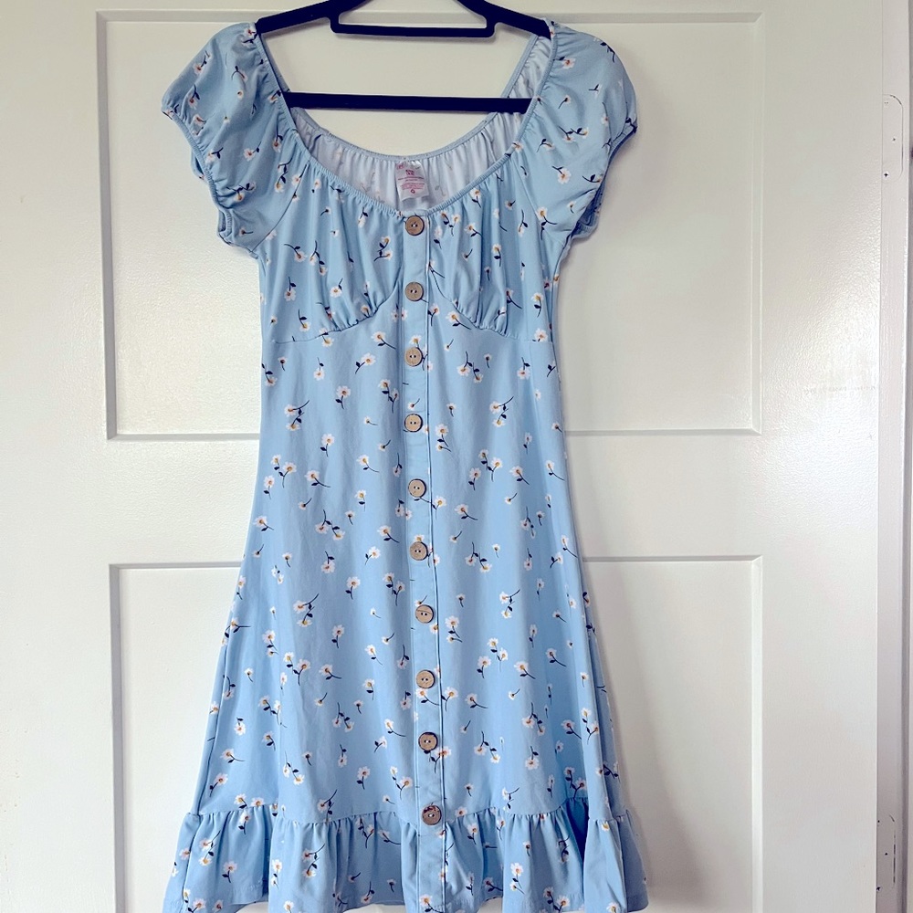 Baby blue floral sundress. Soft stretchy material.
